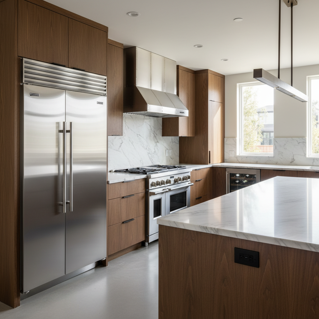 Premium modern kitchen with Bosch-style appliances